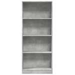 vidaXL Bibliothèque gris béton 60x24x143 cm bois d'ingénierie