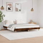 vidaXL Cadre de lit chêne fumé 120x200 cm bois d'ingénierie