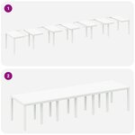 vidaXL Ensemble de salle à manger pour jardin 13 Pièces Blanc Rattan Polt