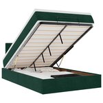 vidaXL Cadre de lit ottoman avec matelas vert foncé 120x200 cm velours