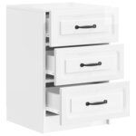 vidaXL Cabinet de chevet avec tiroir Blanc brillant 43 x 41 x 63 5 cm