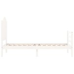 vidaXL Cadre de lit sans matelas blanc bois massif