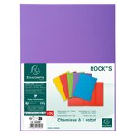 Paquet De 50 Chemises 1 Rabat Rock''s 210 - 24x32cm - Violine - X 5 - Exacompta