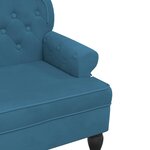 vidaXL Banc avec dossier bleu 119 5x64 5x75 cm velours