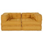 vidaXL Canapé modulaire 2 Pièces Jaune 140 x 70 x 56 cm tissu