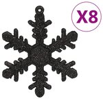 vidaXL Ensemble de boules de Noël 111 pièces noir polystyrène