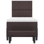 vidaXL Lit à ressort avec matelas et banc Brun foncé 90x190 cm Tissu