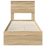 vidaXL Lit de Rangement Chêne Sonoma 75 x 190 cm Bois d'ingénierie