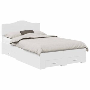 vidaXL Cadre de lit avec tiroir Blanc 120 x 190 cm Bois d'ingénierie