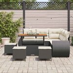 vidaXL Ensemble de canapé de jardin 9 Pièces Noir polyrotin