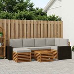 vidaXL Ensemble de canapé d'angle 7 Pièces Naturel et gris clair