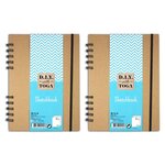 2 carnets à dessin 80 pages blanches 128 g/m² avec spirale 15 x 21 cm