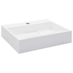vidaXL Lavabo 50x38x13 cm Fonte minérale/marbre Blanc