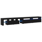 Meubles TV vidaXL 3 Pièces avec éclairage LED en chêne noir en bois d'ingénierie