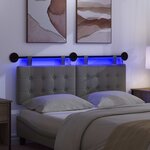vidaXL Tête de lit suspendue Avec lumière LED Gris foncé Tissu