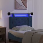 vidaXL Tête de lit suspendue Avec lumière LED Bleu Velours