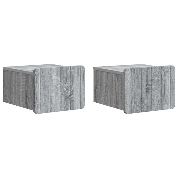 vidaXL Cabinet de chevet mural 2 Pièces Sonoma gris 33 x 34 5 x 24 cm