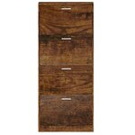 vidaXL Armoire à chaussures Chêne fumé 59x17x150 cm Bois d'ingénierie