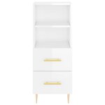 vidaXL Buffet Blanc brillant 34 5x34x90 cm Bois d'ingénierie