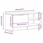 vidaXL Meuble TV Noir 80 x 35 x 36.5 cm Bois d'ingénierie