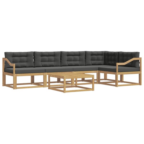 vidaXL Ensemble de canapés d'extérieur 6 Pièces Blanc et anthracite