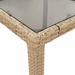 vidaXL Ensemble à manger de jardin et coussins 3 Pièces beige rotin verre