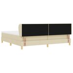 lit à ressort vidaXL avec matelas - Crème - 200x200 cm - Tissu