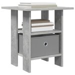 vidaXL Table de chevet 2 pc Gris béton 41 x 40 x 45 cm
