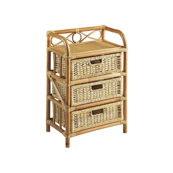 Commode en rotin avec tiroirs tegal 3 tiroirs