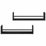 vidaXL Étagère Murale avec étagère 2 Pièces Chêne noir 60 x 16 x 14 cm