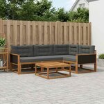 vidaXL Ensemble de canapés d'extérieur 5 Pièces Naturel et Anthracite