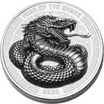 Pièce de monnaie en Argent 2 Dollars g 31.1 (1 oz) Millésime 2025 Lunar Series Fiji SNAKE