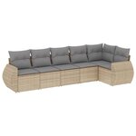 vidaXL Salon de jardin avec coussins 6 Pièces beige résine tressée
