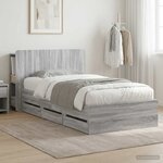 vidaXL Cadre de lit avec rangement Sonoma gris 100 x 200 cm
