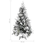 vidaXL Sapin de Noël à flocons de neige et pommes de pin 195 cm PVC/PE