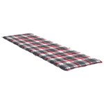 vidaXL Coussin de chaise longue à carreaux rouge 200x70x3 cm