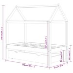 vidaXL Cadre de lit d'enfant avec tiroir Bois de pin massif 70x140 cm