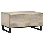 vidaXL Table basse Blanc  Noir 80 x 54 x 40 cm bois de manguier massif