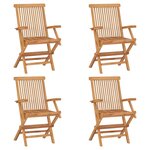 vidaXL Salon de jardin 5 Pièces Bois de teck massif
