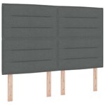 vidaXL Tête de lit LED avec tête de lit Gris foncé 144 cm Polyester