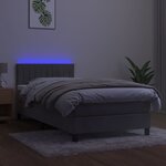 vidaXL Sommier à lattes de lit et matelas et LED Gris clair 90x190cm