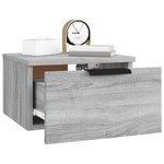 vidaXL Table de chevet murale Sonoma gris 34x30x20 cm