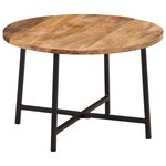 vidaXL Table basse 54x54x35 cm bois de manguier solide et fer
