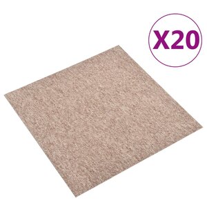 vidaXL Dalles de tapis de sol 20 Pièces 5 m² 50x50 cm Beige