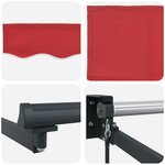 vidaXL Store rétractable manuel Rouge 300x250 cm