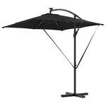 vidaXL Parasol banane à mât déporté Noir 249 x 249 x 250 cm