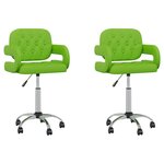 vidaXL Chaises pivotantes à manger lot de 2 vert similicuir
