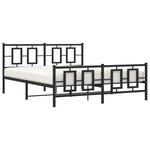 vidaXL Cadre de lit métal sans matelas avec pied de lit noir 160x200cm