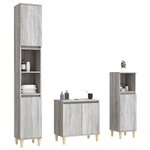 vidaXL Ensemble de meubles de salle de bain 3 Pièces Sonoma gris