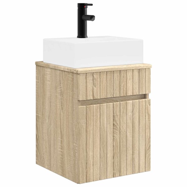 vidaXL Meuble-sèche avec évier mural Chêne Sonoma 39 x 41 x 62 5 cm